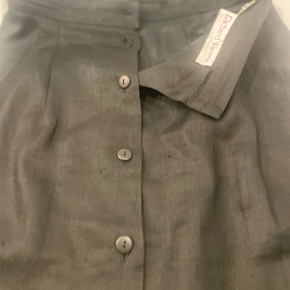 Vintage Black Button-Up Skirt By Richard Warren